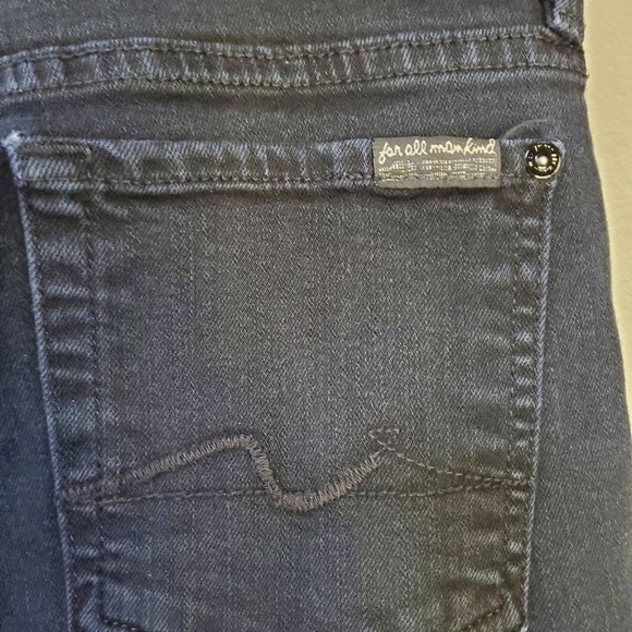 7 For All Mankind Women's Black Straight Leg Jeans Size 29 - Picture 3 of 4